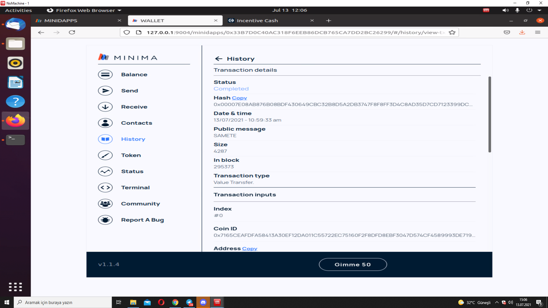 Insert Wallet Transaction Bug · Issue #333 · minima-global/Minima · GitHub